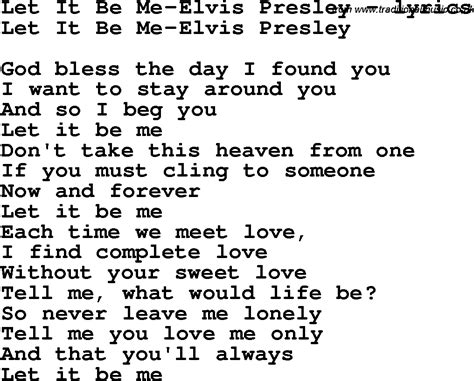 elvis presley lyrics